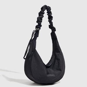 TEMU 레이지 스타일 캐주얼 심플 라이트웨이트 만두백, 패셔너블하고 다용도 플리츠 싱글숄더 크로스백, 대학생 토트백, 쇼핑, 외출, 학교, 출퇴근, 여행용 여성 일본식 백, 한국식 초승달 백