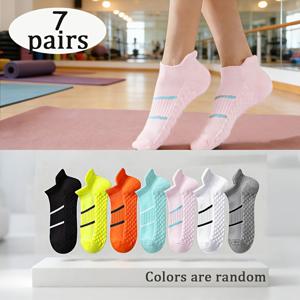 TEMU 여성용 단색 운동용 아치 숏삭스 7켤레, 랜덤 색상 - 다양한 색상 옵션 (핑크, 블루, 블랙, 화이트, 그레이, 네이비 블루, 투명) | 통기성 있는 아치 및 아치 안정화 기술 | 헬스장, 달리기, 스포츠용 - 멀티컬러