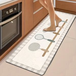 TEMU 1개 주방 바닥 매트 주방 카펫 따뜻한 주방 조리 도구 선반 격자 무늬 홈 긴 스트립 카펫 미끄럼 방지 주방 매트 홈 복도 미끄럼 방지 발 매트 홈 장식, 광학 미술 카펫, 실내 카펫, 방 카펫, 두꺼운 카펫