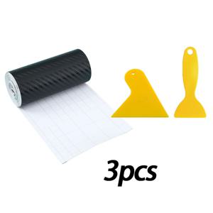 TEMU 3D 탄소 나노섬유 테이프 3개입 - 방수 및 스크래치 방지 범퍼 및 문턱 보호대, 블랙, 패셔너블한 자동차 부품, 현대적인 차량 내부, 내구성 있는 접착 필름, 스크래치 방지 소재, 자동차 애호가, 차량 소유자