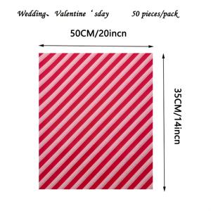TEMU 50매 발렌타인데이 티슈 페이퍼, 빨간색 및 분홍색 디자인, 선물 포장 또는 결혼식 및 휴일 공예용으로 완벽, 50cm x 35cm