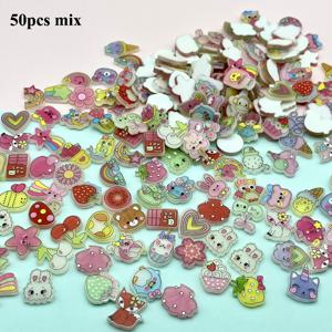 TEMU 프로스트 레진 참 50개입 (또는 시장에 더 적합한 수량) - DIY 공예, 휴대폰 케이스 장식, 헤어 클립, 액세서리 제작용품에 적합한 귀여운 동물 및 식물 패치, 혼합 캡슐 모양 (캡슐 라벨 없음)