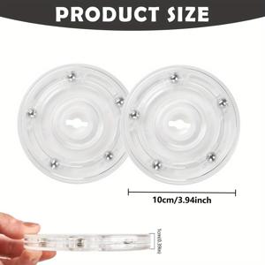 TEMU 아크릴 360° 회전 트레이 2개, 회전식 투명 진열대, 욕실, 주방, 옷장, 테이블, 양념통, 보석류, 시계, 수공예품용 다용도 회전 트레이 - 식품과 직접 접촉하지 않음 - 간편한 설치