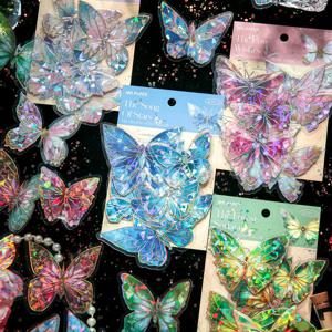 TEMU 4종 80장 나비 스티커 팩, '나비 그림자의 흔적' 테마, PVC 소재. 다이어리, 앨범, 스크랩북, 텀블러, 카드 및 스크랩북, 엠보싱에 적합합니다.