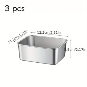 TEMU 3피스 에어프라이어 몰드 세트 - 홈메이드 빵, 케이크 등을 위한 다기능 직사각형 트레이 - 내구성 있는 알루미늄 베이킹 몰드, 논스틱 표면, 홈쿠킹과 베이킹에 완벽, 모던 주방용품 | 베이킹 필수품 | 내구성 있는 알루미늄