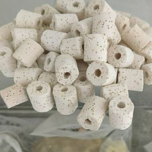 TEMU 수족관 바이오 필터 링 20개, 어항 필터용 다공성 세라믹 미디어, 硝化균 서식지, 정수 및 생식물 고정 링, 레드 & 화이트