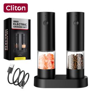 TEMU 싱글/베이스 세트 옵션, 전기 소금/후추 그라인더 | 자동 배터리 후추 밀 쉐이커, 조절 가능한 굵기, 간편한 충전, 업그레이드된 더 큰 용량 LED 라이트, 한 손으로 간편하게 사용, 결혼식에 이상적인 주방 가제트