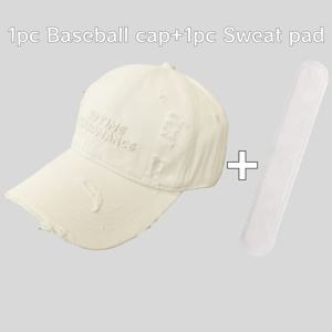 TEMU 땀 흡수 패치가 있는 디스트레스드 야구 모자 2개, 남녀공용 레터 자수 워싱 챙 모자, 얼굴을 가리는 넓은 챙의 소프트 탑 야구 모자