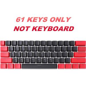 TEMU QWERTY 레이아웃 및 61/64/75/84/87/104/108 키보드와 호환되는 키캡 - ABS 블랙 & 레드 OEM 키캡 세트, 기계식 키보드용 직접 교체품 (백라이트 없음, QWERTZ, AZERTY 레이아웃용)