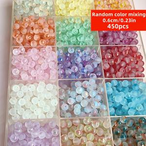 TEMU 발렌타인데이를 위한 6mm/8mm 투명 프로스트 아크릴 비즈 450/180개 혼합 세트. 팔찌, 목걸이, 귀걸이 제작에 적합하며 장식품 및 선물용으로도 좋습니다.