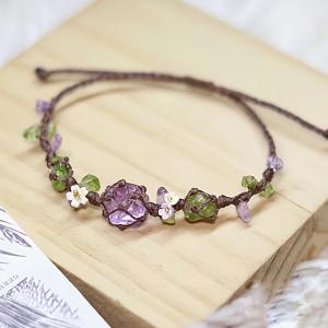 TEMU 천연 자수정 팔찌, 천연 자수정과 페리도트 크리스탈로 수제 제작 - 발렌타인데이 선물, 어버이날 선물, 생일 선물, 추수감사절 선물, 크리스마스 선물, 새해 선물, 고급스러운 생일 선물 세트로 완벽