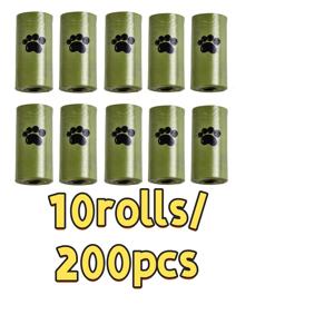 TEMU 펫 배변봉투 10롤/200개, 휴대용 펫배변봉투 리필롤, 튼튼하고 누수 방지 펫배변봉투, 반려동물 청소용품, 강아지 똥봉투, 펫배변봉투