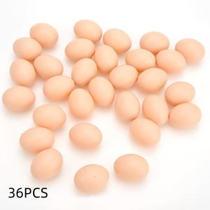 TEMU 36개 플라스틱 부활절 달걀 - 사전 채색된 흰색 & 갈색, DIY 달걀 찾기, 봄 장식, 부활절 달걀 페인팅용 - 사전 채색된 껍질, 깨짐 없음, 비용 절약, 용품용