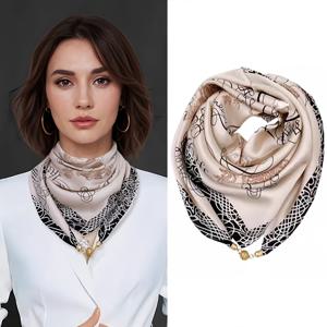 TEMU 여성용 방풍 & 우아한 스카프 - 버클 잠금 장치, 신축성 없는 통기성 쇼울 - 야외, 캐주얼 웨어에 적합 - 멀티 스타일 (넥/초커/스카프)