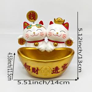 TEMU 수집용 피규어, 행운의 고양이 장식 조각상, 친구와 가족을 위한 선물로 완벽, 집들이 선물, 열쇠 보관, 현관 장식품으로 역할하며 데스크탑 장식용 행운의 부적으로 사용 가능