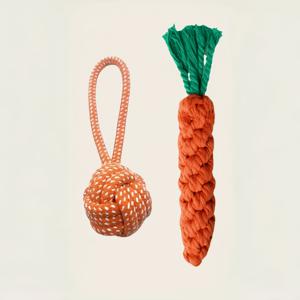 TEMU 강아지 로프 장난감 2개 세트 - 당구, 튼튼한 씹기 로프 장난감, 강아지 치아 발달 및 지루함 완화를 위한 디자인