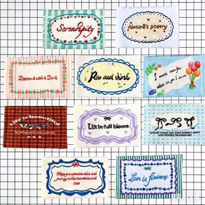 TEMU 프렌치 스타일 신선한 플로럴 자수 니트 패치 10개, 폴리에스터 혼방 패브릭 라벨, 모자 및 의류 DIY 재봉용, 컬러풀 빈티지 아트 스타일 액세서리