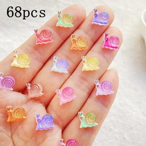 TEMU 32/68개 수지 귀여운 미니 컬러 만화 달팽이 라인스톤 네일 아트 장식 - 네일 아트, 스크랩북킹, DIY 웨딩 장식용 - 발렌타인데이, 부활절, 어머니의 날을 위한 이상적인 선물 선택