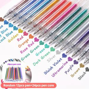 TEMU 36개 글리터 젤 펜, 반짝이는 모래와 빛나는 작은 별이 특징이며 드로잉 및 낙서에 적합합니다. 이 종이팁 펜은 앨범, 블랙 카드, 콜라주, 공예에 이상적이며 생일, 크리스마스, 발렌타인데이, 새해 선물로 좋습니다.