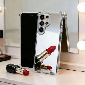 TEMU 휴대폰 케이스 - 고급스러운 미끄럼 방지 메이크업 거울 케이스, 아름다운 여성용 삼성 갤럭시 A16 A26 A36 A56 A17 A37 A57 S25 S25Plus S25Utra S26 S26Ultra S26Plus S25FE 케이스