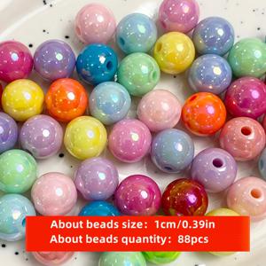 TEMU 350/175/88개 6/8/10mm 멀티컬러 AB 컬러 아크릴 듀얼 컬러 비즈, 주얼리 제작, 팔찌 목걸이 공예 추가