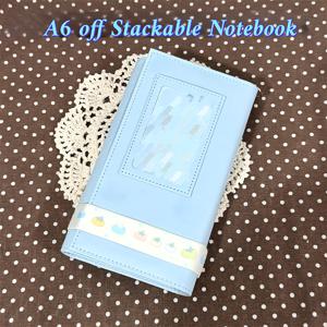 TEMU 원형 A6 교체형 내부 코어 윈도우 다이어리 (스트랩 포함) - 스위트 블루 인조 가죽, 접이식 다기능 카드 슬롯 플래너, 귀여운 스타일, 루스리프 링 바운드 북, 개인 맞춤형 계획 및 메모에 편리, 루스리프 북 보관