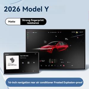 TEMU TESLA 모델 Y Juniper 및 모델 3용 2023-2026년형 무광 스크린 보호 필름, 중앙 제어 내비게이션 및 후방 AC 터치스크린용 2개입 나노 필름, 지문 방지, 스크래치 방지, 눈 보호 및 차량 디스플레이 보호