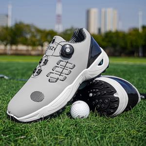 TEMU [스니커즈] 2026년 신상 남성 골프화, 노브 buckle 묶지 않는 디자인, 미끄럼 방지 두꺼운 밑창, 통기성 구멍 디자인, 3가지 색상 아웃도어 코트 스포츠 레저화
