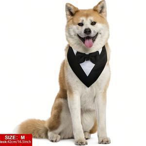 TEMU 1개 강아지 튜토리얼, 정장 강아지 웨딩 밴다나, 보우 타이가 있는 강아지 목걸이, 강아지 생일 의상, 조절 가능한 애완 동물 파티 튜토리얼 강아지 웨딩 슈트, 드레스, 강아지 생일 드레스, 조절 가능한 애완 동물 강아지 발렌타인데이 코스튬