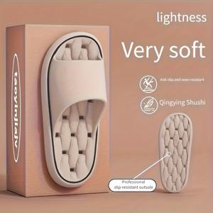 TEMU 부드러운 밑창 편안한 디자인 쉬운 EVA 슬리퍼 - 편안함, 미끄럼 방지, 세탁 가능한 실내/실외 사계절 완벽, 여성 신발