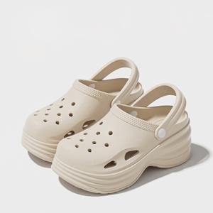 TEMU SHIYIBU 여성용 하이힐 여름 신상 플랫폼 키높이 여성 슬리퍼, 키가 작은 여성을 위한 디자인, 단색, 패셔너블한 앞코가 막힌 스타일, 심플하고 캐주얼한 디자인, 해변 야외 활동용, 미끄럼 방지, 냄새 방지, 편안하고 통기성 좋은 통굽, 내마모성 여성 샌들, 여성 신발