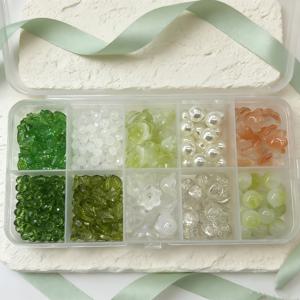 TEMU 170개 세트 꽃잎 라운드 유리 구슬 아크릴 구슬 액세서리 만들기 DIY 목걸이 팔찌 귀걸이 폰참 핸드메이드 DIY 소품
