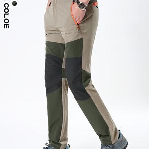 TEMU 봄 아웃도어 캐주얼 하이킹 팬츠, 멀티 포켓 스플라이스드 스트레치 속건성 스포츠 바지, 아웃도어 스포츠, 낚시, 하이킹용, 내마모성 및 통기성이 뛰어난 나일론 스트레치브릭 소재