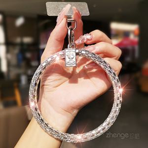 TEMU 패셔너블한 라인스톤 휴대폰 끈 | 휴대용, 탈부착 가능, 여행, 통근 및 피트니스에 적합, 여성용 유니크 액세서리