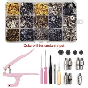 TEMU 가죽공예 의류 의류 청바지 가방 신발을 위한 금속 단추 스냅 설치 플라이어와 함께 175개 세트의 스냅 패스트너 키트