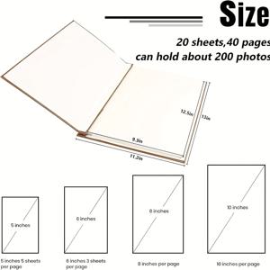 TEMU 정교한 접착식 포토앨범 우리의 모험책 1개, 빈티지 스타일 PU 가죽 13x11.2인치, 20~40페이지 대형 두꺼운 포토앨범, 결혼식 DIY 양면 포토앨범, 가족 기념 여행 기록 크리스마스 추수감사절 밸런타인데이 춘절 이상적인 선물
