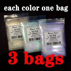 TEMU 로얄 시시 3봉지 슈퍼 파인 홀로그래픽 플라이 타이잉 아이스 더브 멀티 라미네이트드 소프트 펄 플래시 헤어 파이버 아이스 더빙 합성 플라이 타이잉 재료