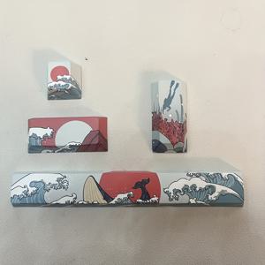 TEMU 코랄 시 테마 DIY 기계식 키보드 키캡 네 조각 세트, PBT 소재, OEM , Esc 스페이스바