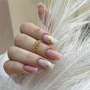 TEMU 24개 핑크 글리터 네일 아트 조각, 젤리 글루 1개, 러빙 스트립 1개