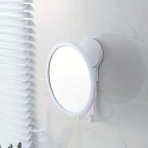 TEMU 설치가 쉬운 HD 욕실 화장대 거울, 수납 후크 포함 - 방수, 드릴 없는 흡착컵 벽걸이 디자인, 고화질 거울 이미지, 원형 화장대 거울, 욕실 벽걸이 거울