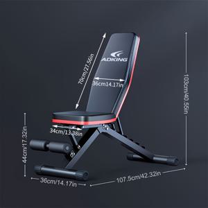 TEMU 덤벨 벤치, 바벨 벤치프레스 체어, 남성용 윗몸 일으키기 보조기, 홈짐 의자 다기능 운동 기구, 조절식, 보관용 접이식