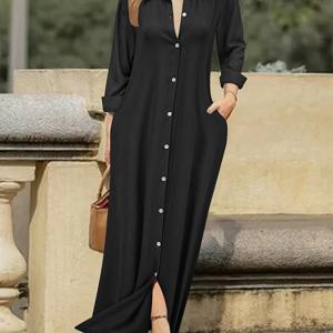 TEMU 패션 여성 의류 롱 셔츠 드레스