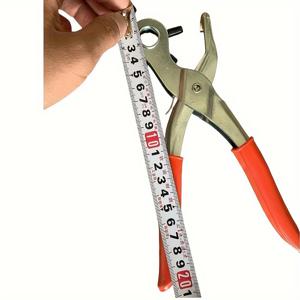 TEMU 회전식 헤드가 있는 탄소강 가죽 천공 플라이어, 벨트, 스트랩, 구멍-1 회전 천공 도구, 편안한 그립 다용도 펀치