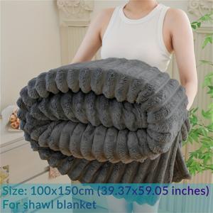 TEMU 고급 인조 토끼털 담요, 솔리드 컬러 스타일 - 부드럽고 따뜻한 제품, 소파, 침대, 사무실 및 여행용 다목적 아이템, 완벽한 선물