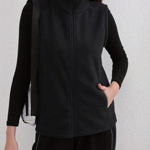 TEMU 가을/겨울 여성용 아웃도어 캐주얼 스포티 브러시드 집업 후드리스 조끼