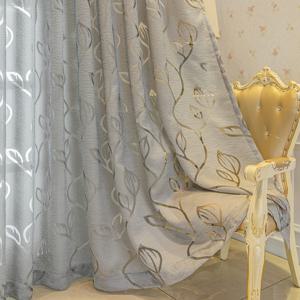TEMU 우아한 그레이 레이스 리프 시스루 커튼 - 쉬운 걸기를 위한 로드 포켓 디자인, 거실 및 침실 장식에 완벽