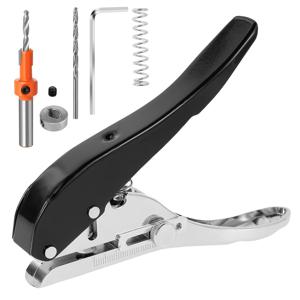 TEMU 정밀 단일 홀 펀치 세트, 8mm, 카운터 싱크 드릴 및 스프링 장착, PVC 사진 용지 및 카드 수동 펀칭에 적합, 스크랩북, 공예 및 루스리프 용지에 완벽