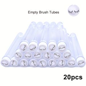 TEMU 20개입 속눈썹 연장 빈 튜브 먼지 방지 래쉬 브러쉬 마스카라 막대 컨테이너 재사용 가능 속눈썹 눈썹 브러쉬 케이스 접착 래쉬 스풀리 정리 튜브 래쉬 도구 세트
