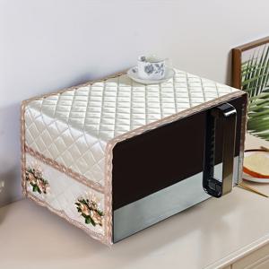 TEMU 전자레인지 커버 원목 커버 다용도 커버 타월 가정용 아름답고 다재다능한 보관 기름 방지, 화상 방지, 단열 먼지 덮개