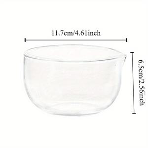 TEMU 600ml 투명 유리 베이킹 트레이, 일본 마치 볼, 투명 식기, 과일 베이킹 요거트, 야채 볼 이중 레이어 유리, 샐러드 볼 UV 저항 및 세척 가능, 과일, 요거트, 샐러드에 적합, 실내 요리 도구